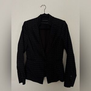 WHITE HOUSE BLACK MARKET Black Polka-Dot Stretch Blazer Jacket Women’s Size 6